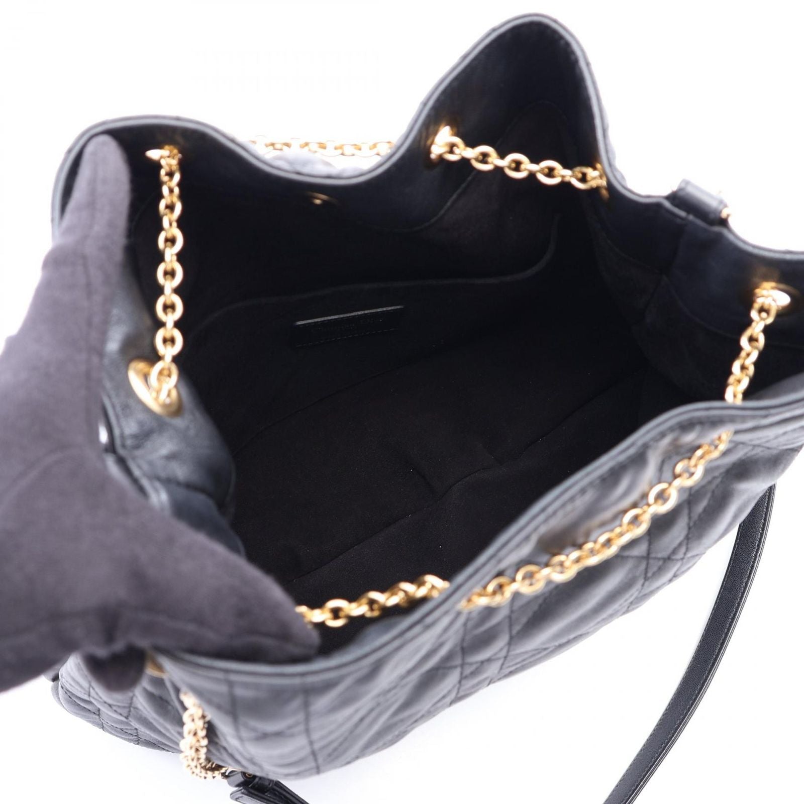 Dior Shoulder Bag Ami Cannage Black Leather Ami Medium — view 3