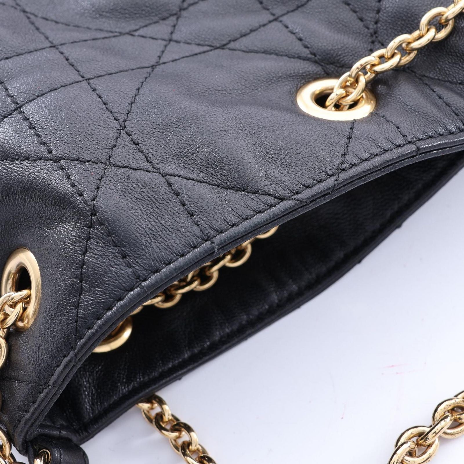 Dior Shoulder Bag Ami Cannage Black Leather Ami Medium — view 8