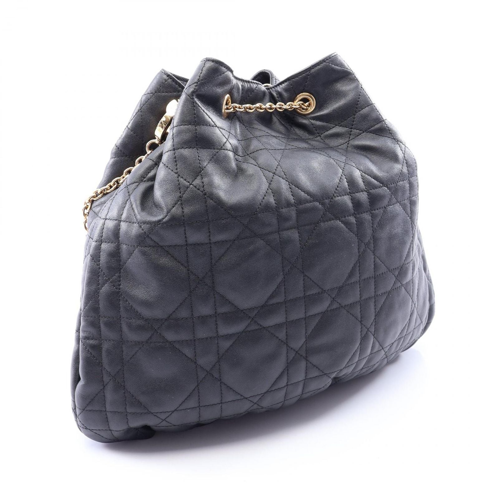 Dior Shoulder Bag Ami Cannage Black Leather Ami Medium — view 2