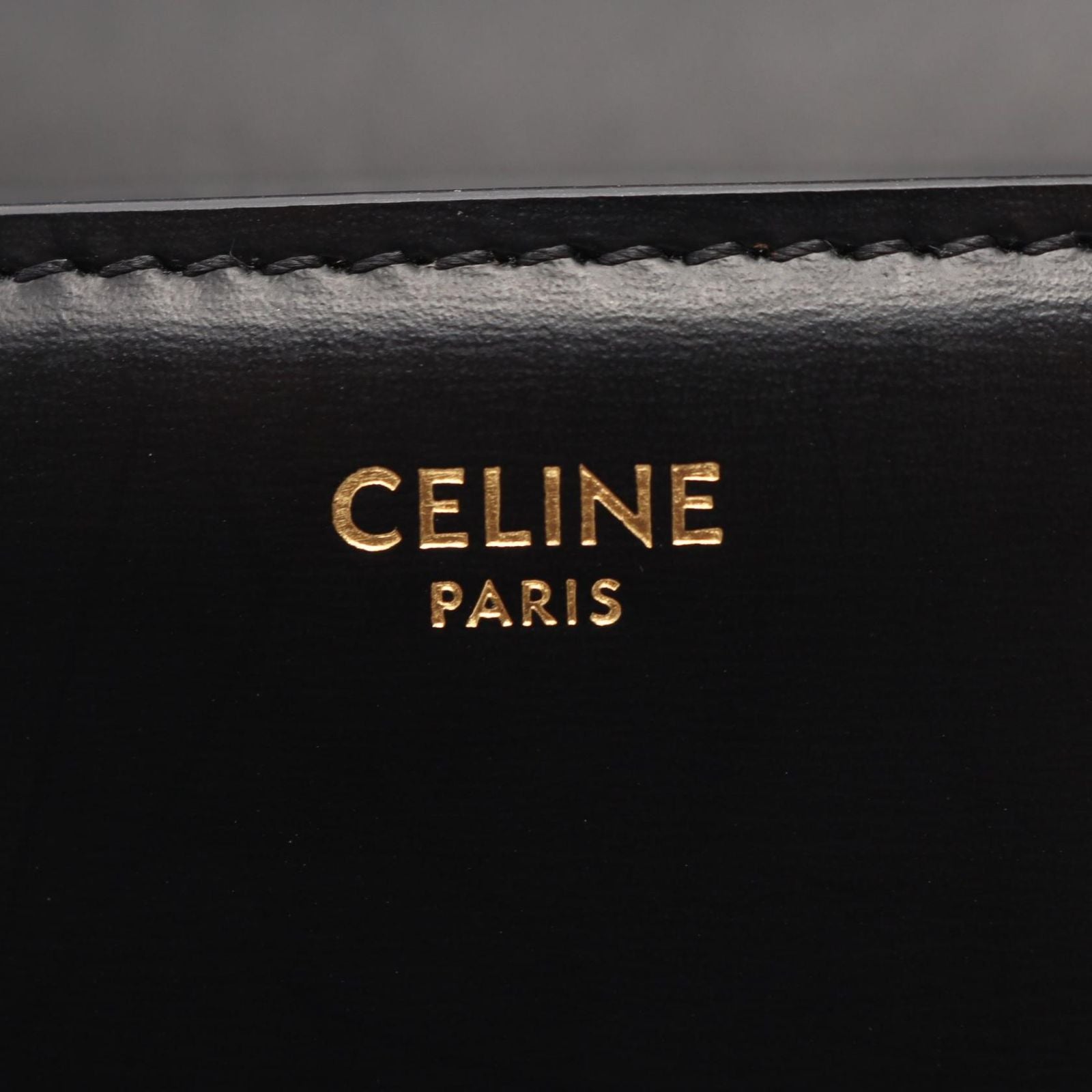 Celine Shoulder Bag Teen Triomphe Black Leather — view 4