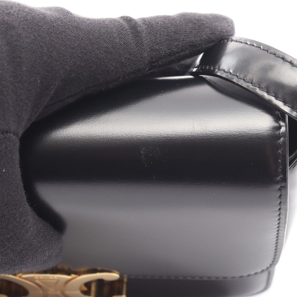 Celine Shoulder Bag Teen Triomphe Black Leather — view 7