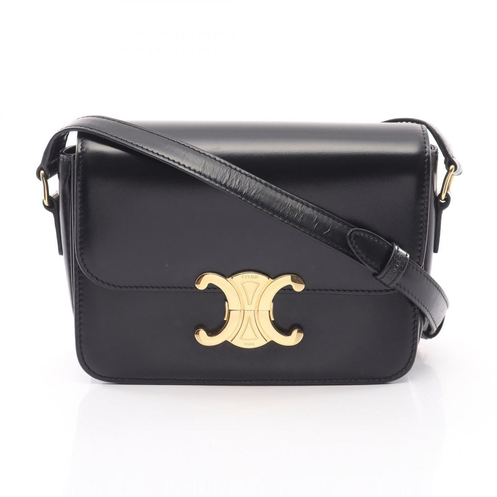 Celine Shoulder Bag Teen Triomphe Black Leather