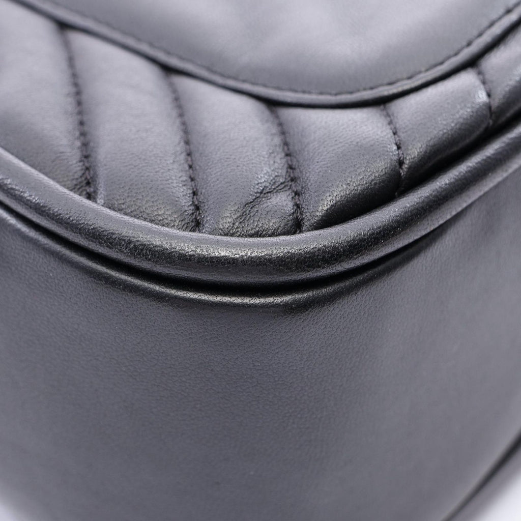 Chanel Shoulder Bag V-stitch Chevron 2-Way Black Lambskin Top Handle Chain — view 8