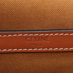 Celine Shoulder Bag Folco Medium Triomphe Dark Brown Leather — view 4