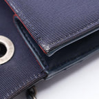 Chanel Shoulder Bag Quilted Navy Black Leather Chain — view 8
