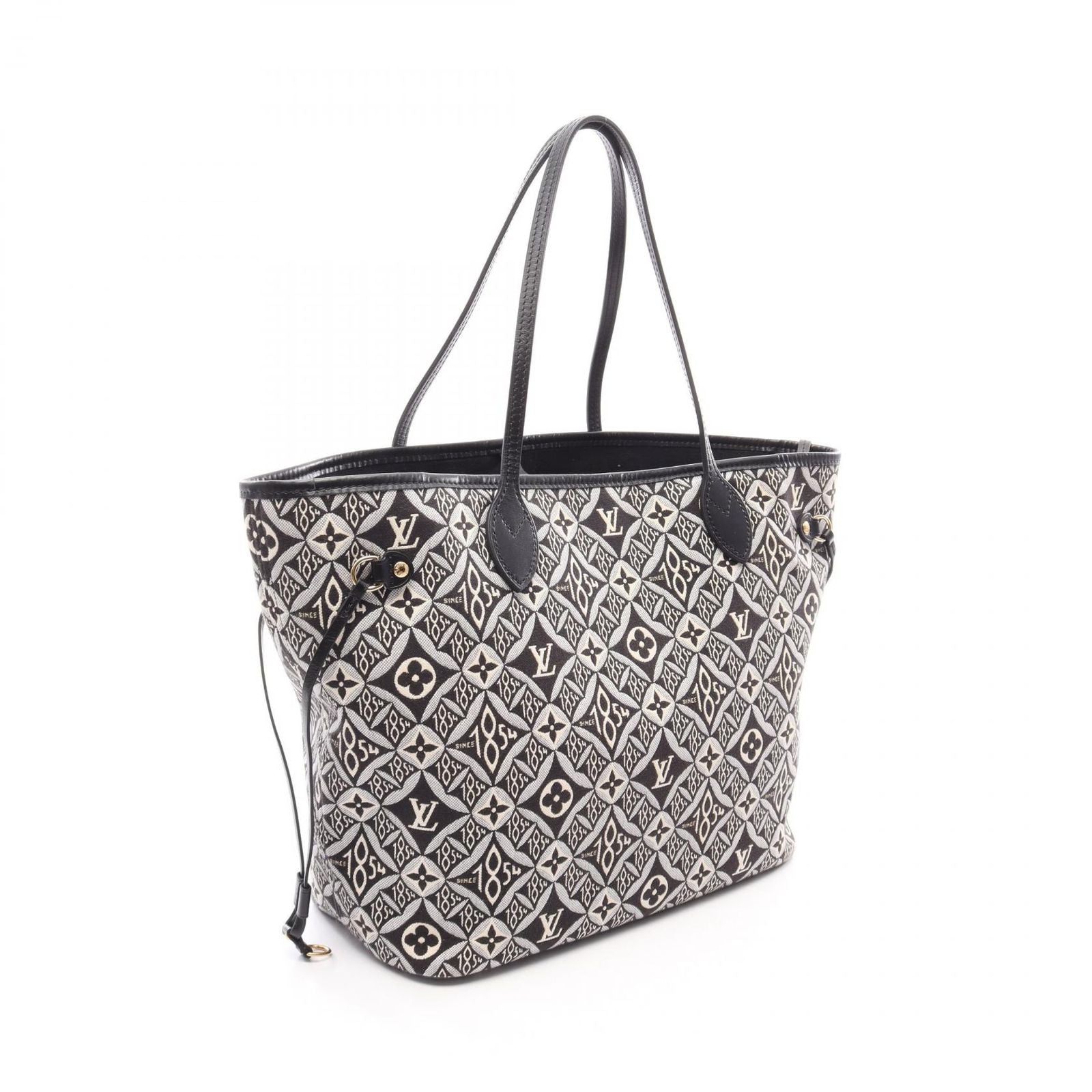 Louis Vuitton Tote Bag Neverfull MM Noir Canvas Leather — view 2