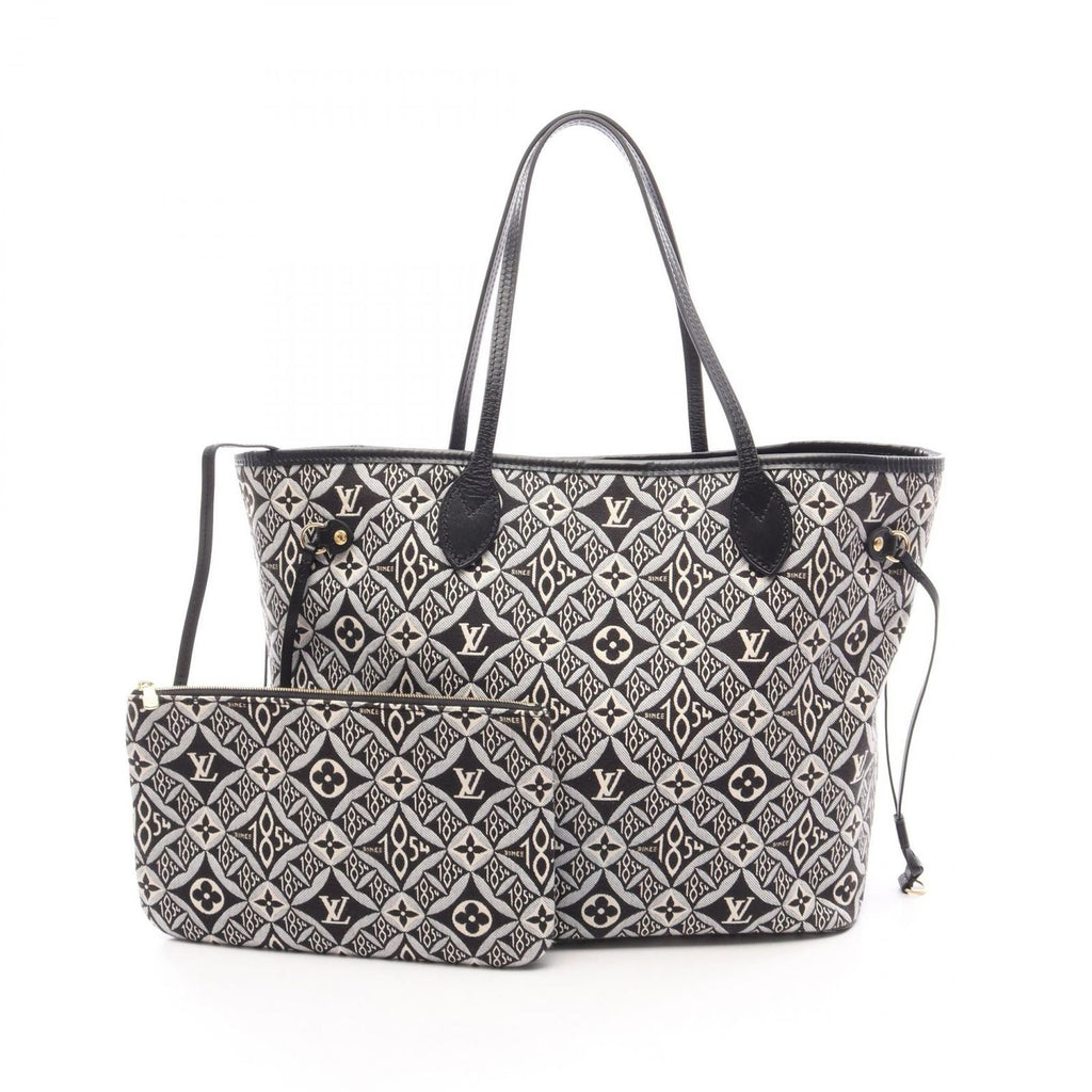 Louis Vuitton Tote Bag Neverfull MM Noir Canvas Leather