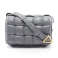 Bottega Veneta Shoulder Bag Padded Cassette Intrecciato Gray Leather Maxi