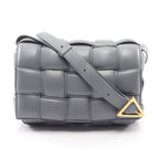 Bottega Veneta Shoulder Bag Padded Cassette Intrecciato Gray Leather Maxi