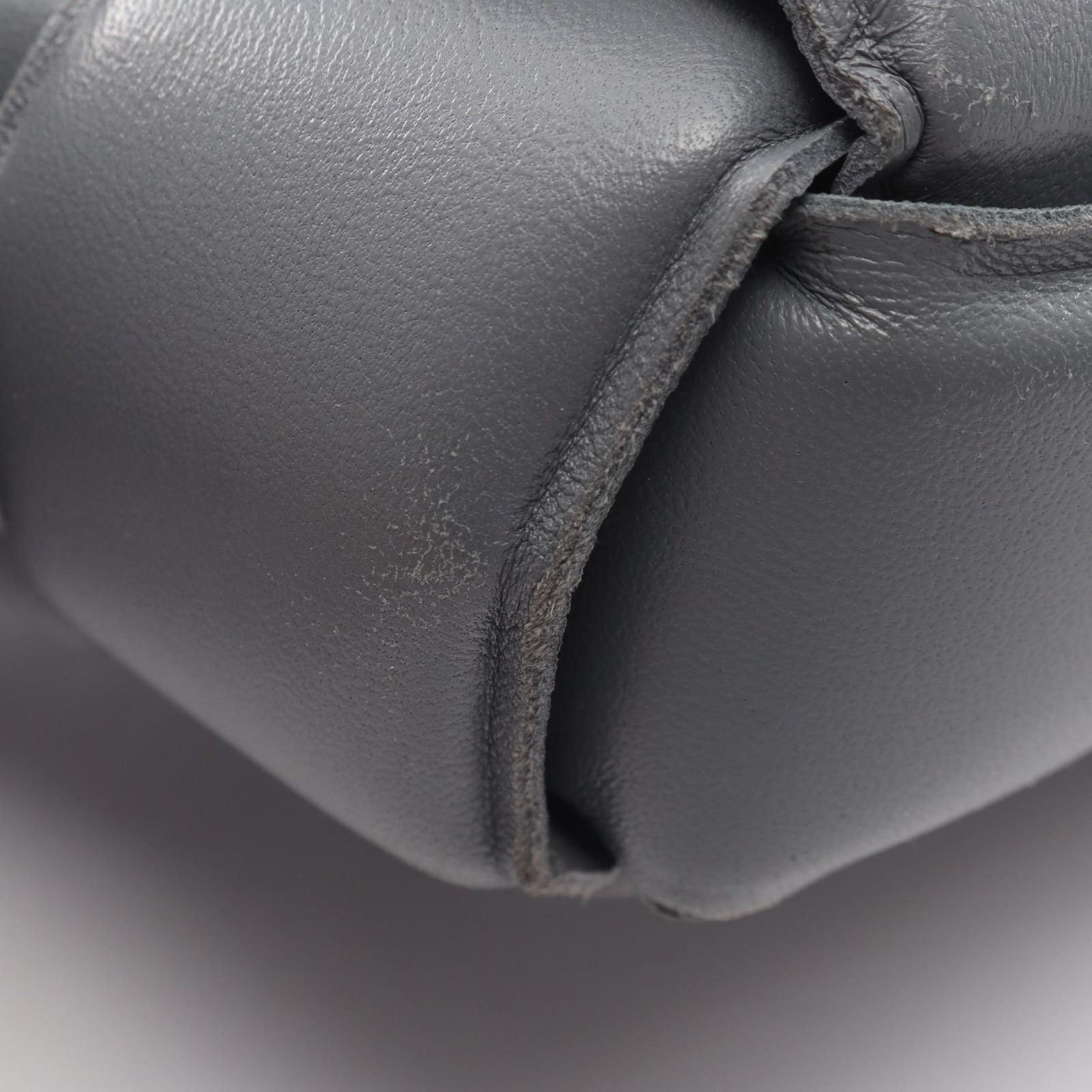 Bottega Veneta Shoulder Bag Padded Cassette Intrecciato Gray Leather Maxi — view 8