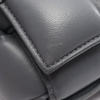 Bottega Veneta Shoulder Bag Padded Cassette Intrecciato Gray Leather Maxi — view 7