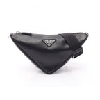 Prada Shoulder Bag Triangle Black Leather