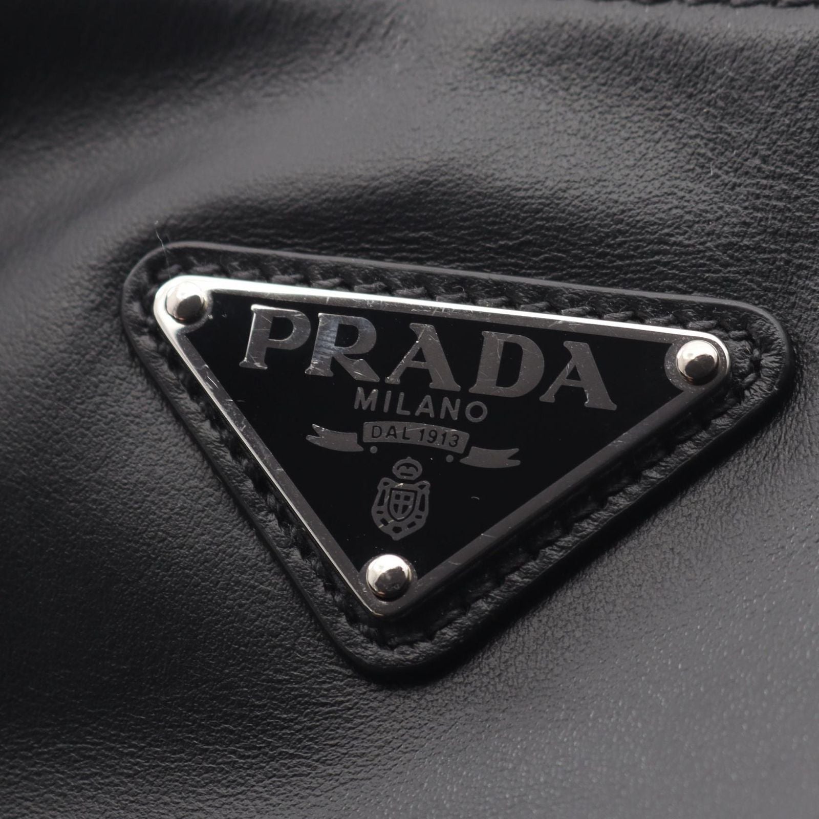 Prada Shoulder Bag Triangle Black Leather — view 7