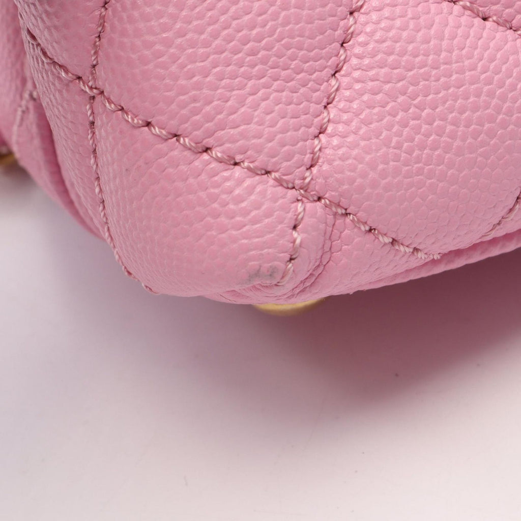 Chanel Handbag Coco Handle XXS Top 2-Way Pink Caviar Leather Quilted Chain — view 6