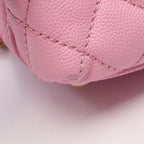 Chanel Handbag Coco Handle XXS Top 2-Way Pink Caviar Leather Quilted Chain — view 6