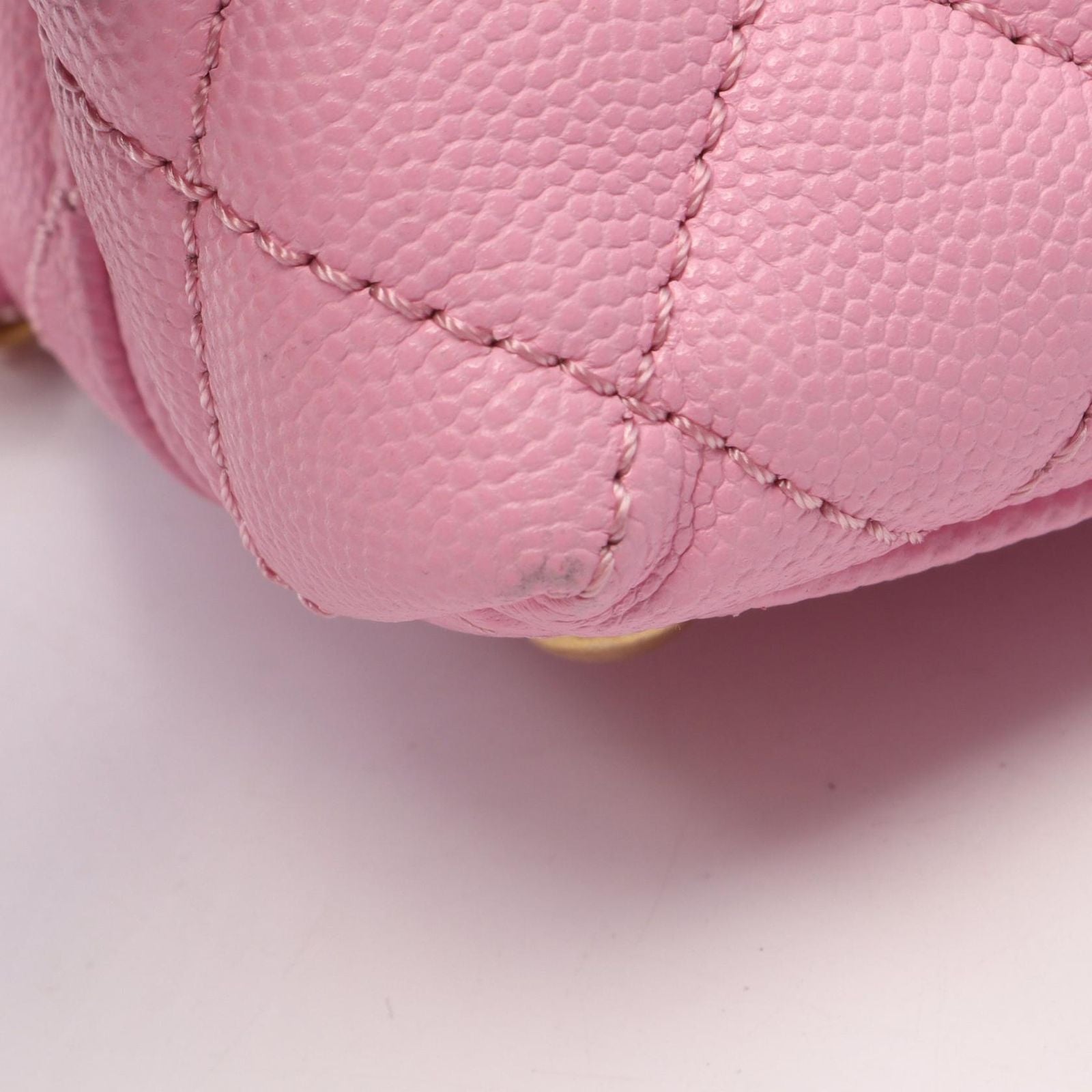 Chanel Handbag Coco Handle XXS Top 2-Way Pink Caviar Leather Quilted Chain — view 6
