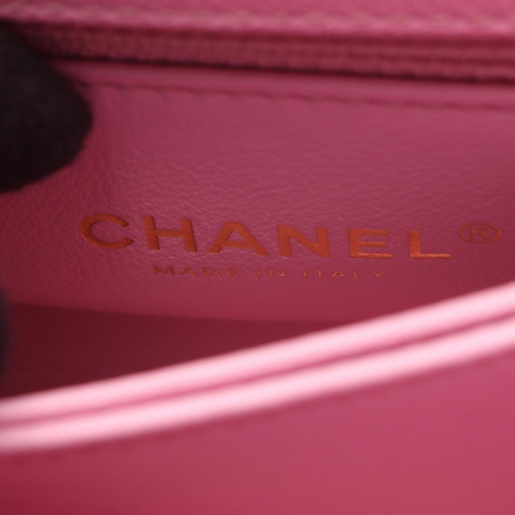 Chanel Handbag Coco Handle XXS Top 2-Way Pink Caviar Leather Quilted Chain — view 4
