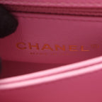 Chanel Handbag Coco Handle XXS Top 2-Way Pink Caviar Leather Quilted Chain — view 4