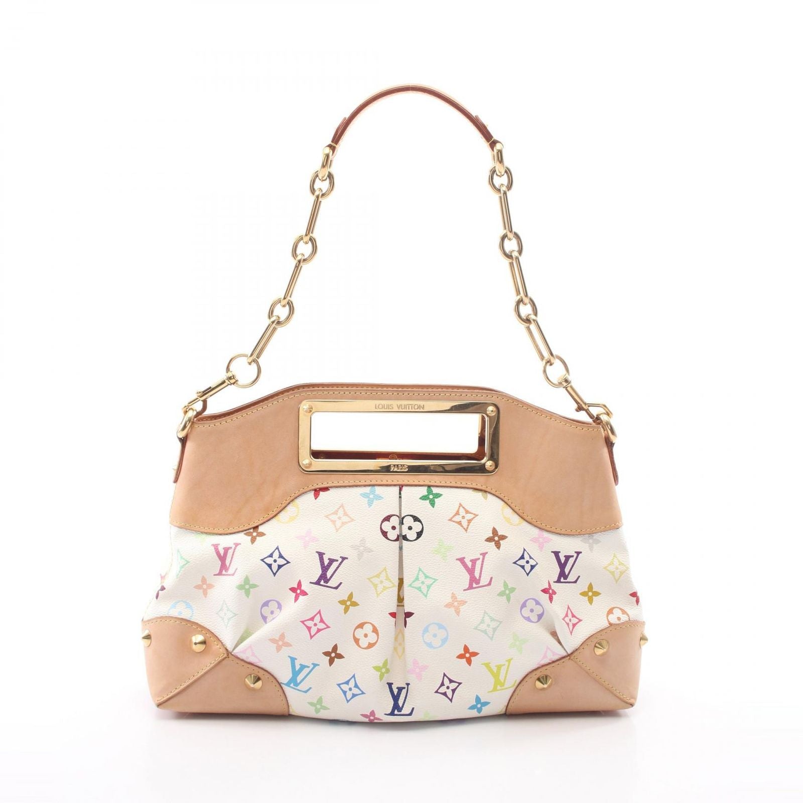 Louis Vuitton Handbag Judy MM Monogram Multicolor Blanc 2-Way Leather