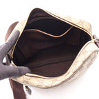 Gucci Shoulder Bag GG Supreme Beige Dark Brown Leather — view 3