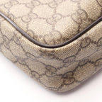 Gucci Shoulder Bag GG Supreme Beige Dark Brown Leather — view 5
