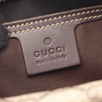 Gucci Shoulder Bag GG Supreme Beige Dark Brown Leather — view 4