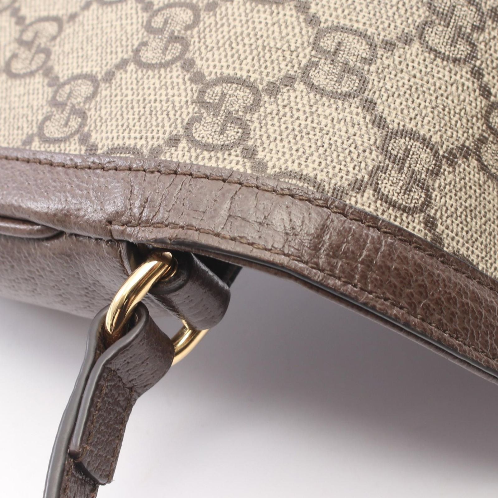 Gucci Shoulder Bag Ophidia GG Supreme Beige Brown Leather — view 6