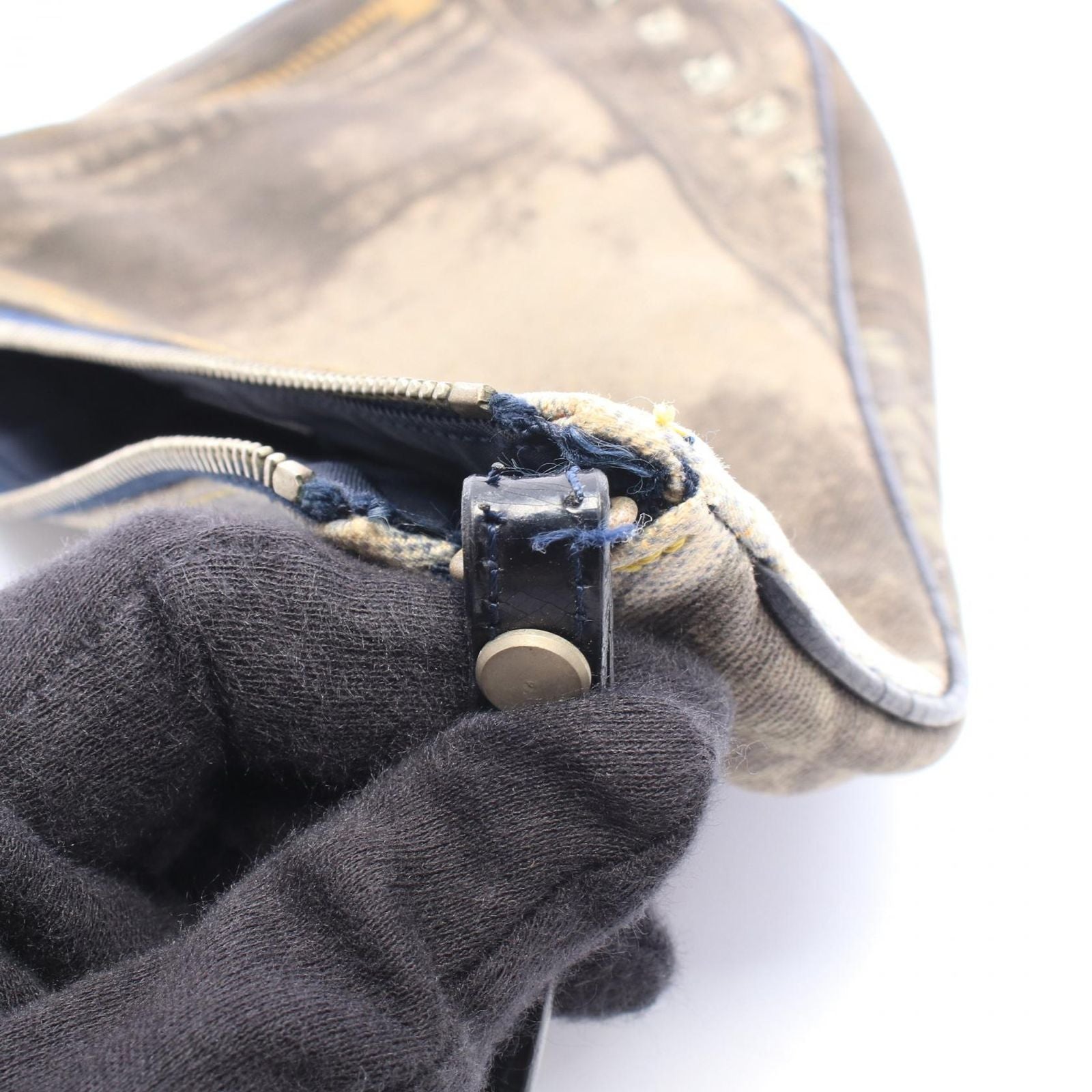 Dior Handbag Saddle Denim Pattern Brown Canvas Bag — view 7