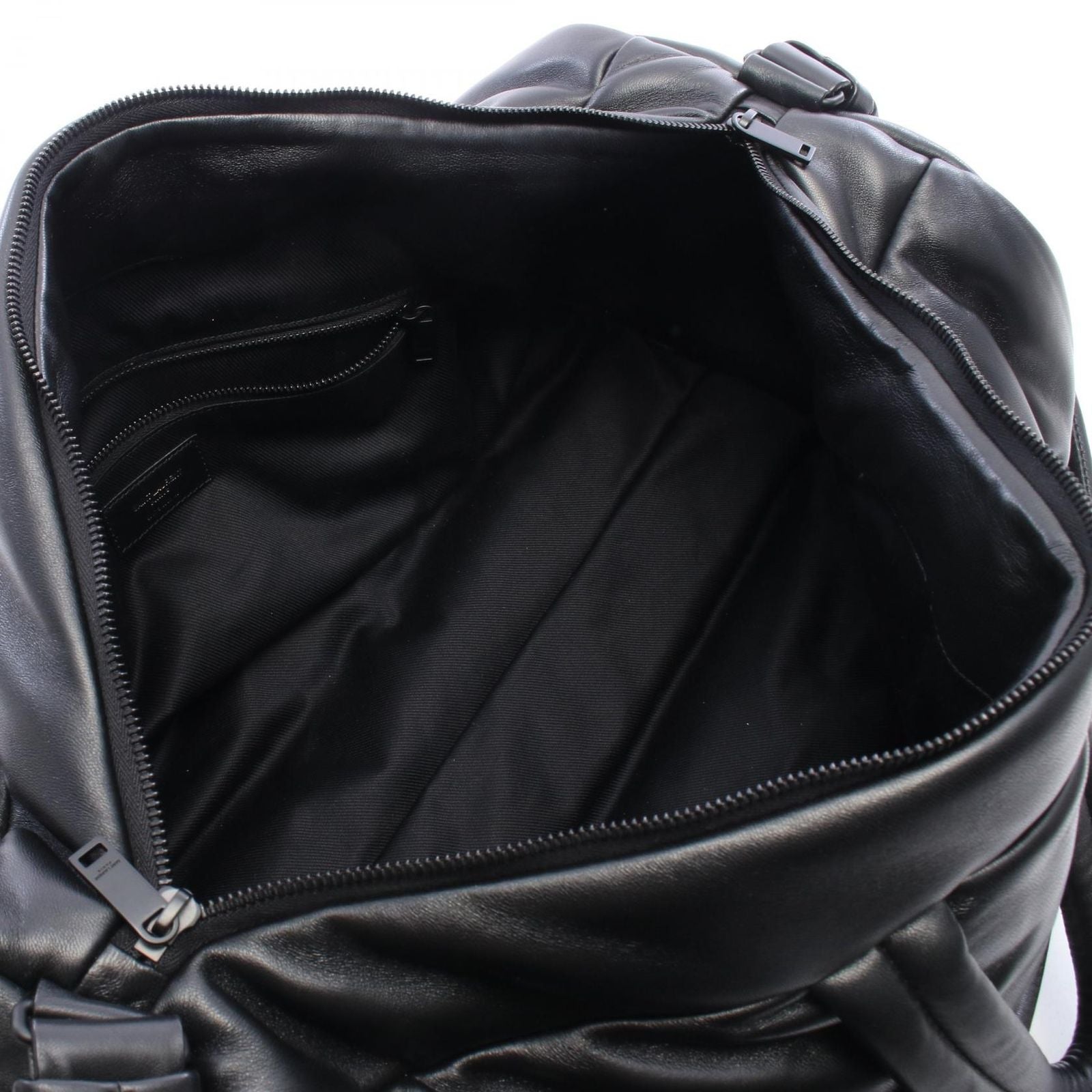Saint Laurent Paris Boston Bag Wide Logo Puffer Black Leather — view 3