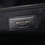 Saint Laurent Paris Boston Bag Wide Logo Puffer Black Leather — view 4