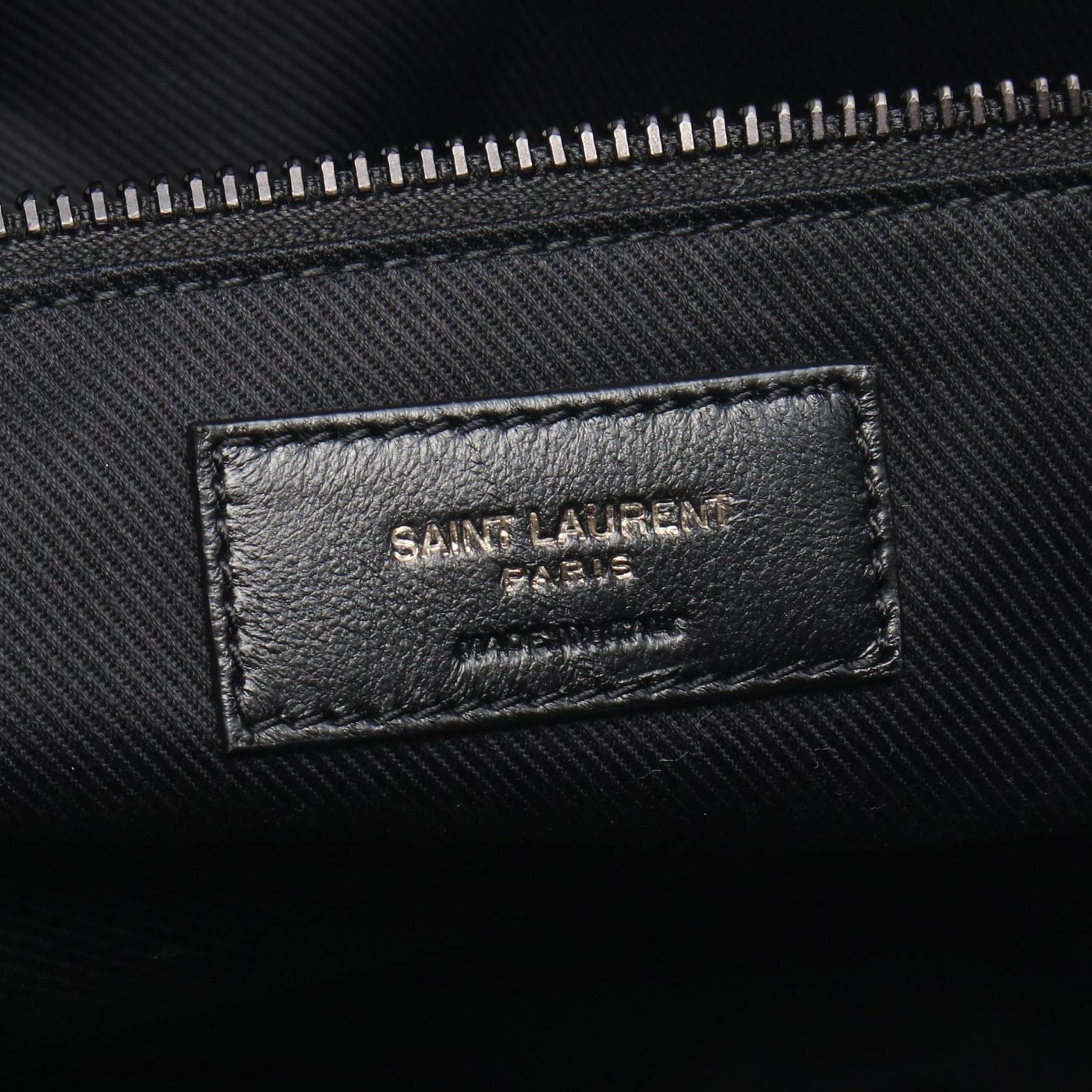 Saint Laurent Paris Boston Bag Wide Logo Puffer Black Leather — view 4