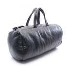 Saint Laurent Paris Boston Bag Wide Logo Puffer Black Leather — view 2