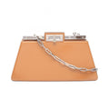 Fendi Shoulder Bag Peekaboo Cut Medium Brown Leather Chain