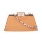 Fendi Shoulder Bag Peekaboo Cut Medium Brown Leather Chain