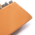 Fendi Shoulder Bag Peekaboo Cut Medium Brown Leather Chain — view 7