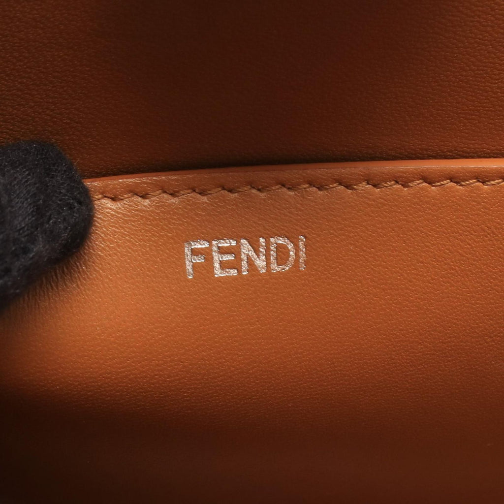 Fendi Shoulder Bag Peekaboo Cut Medium Brown Leather Chain — view 4
