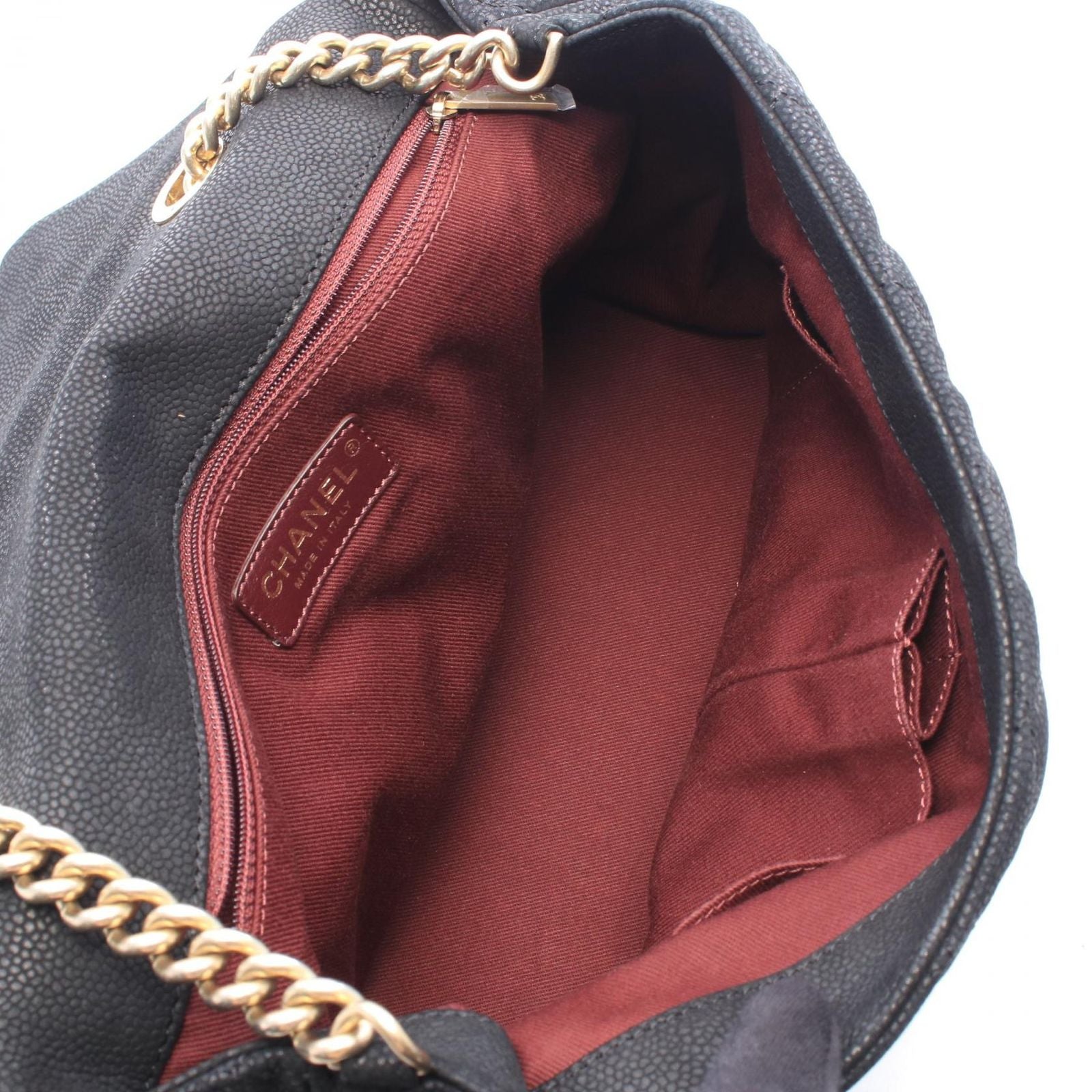 Chanel Shoulder Bag Quilted Top Handle Flap Black Leather — view 3
