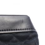 Chanel Shoulder Bag Quilted Top Handle Flap Black Leather — view 7