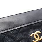 Chanel Shoulder Bag Quilted Top Handle Flap Black Leather — view 6