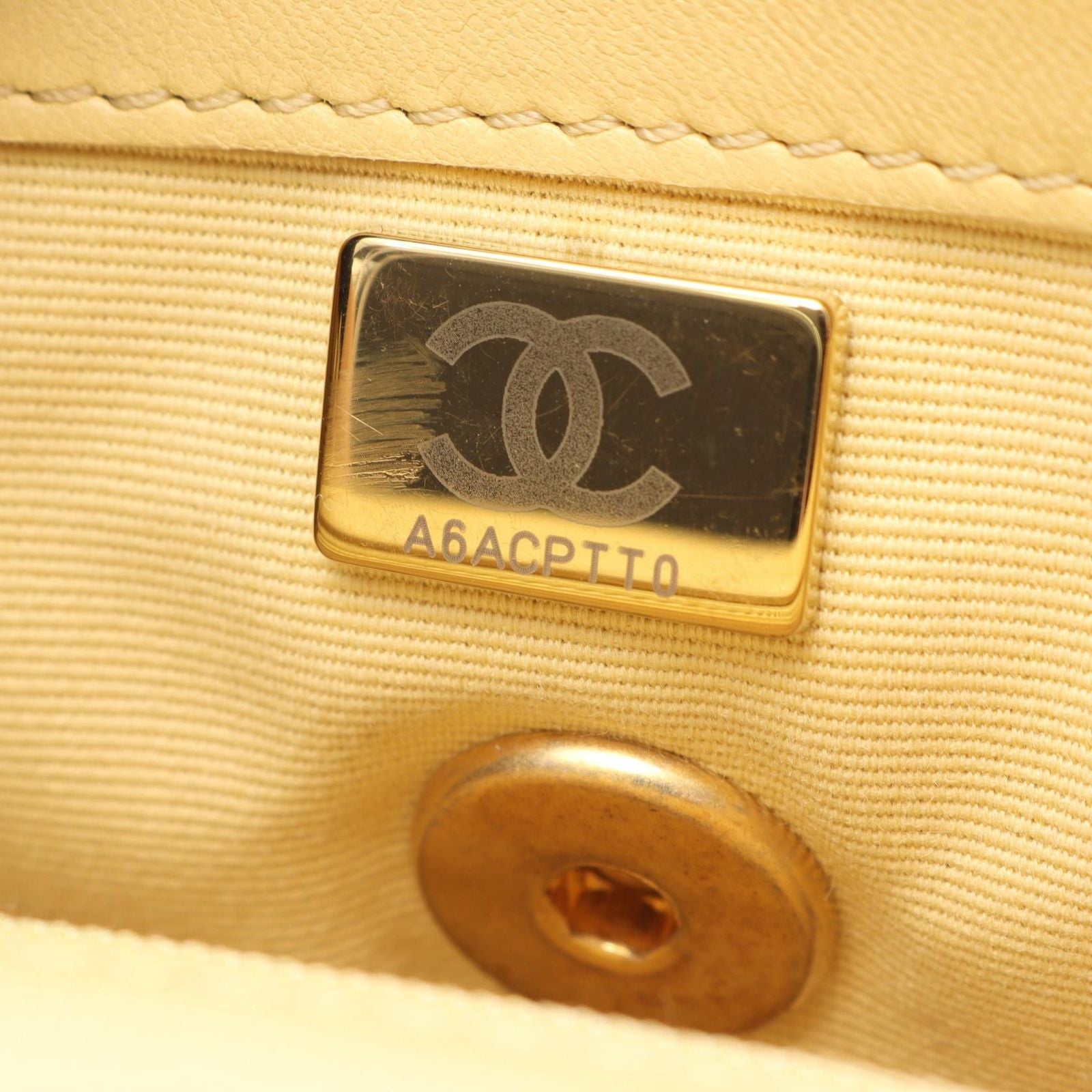 Chanel Shoulder Bag Quilted Mini Pastel Yellow Leather Small Flap Chain — view 5