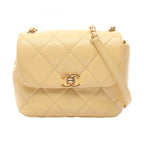 Chanel Shoulder Bag Quilted Mini Pastel Yellow Leather Small Flap Chain