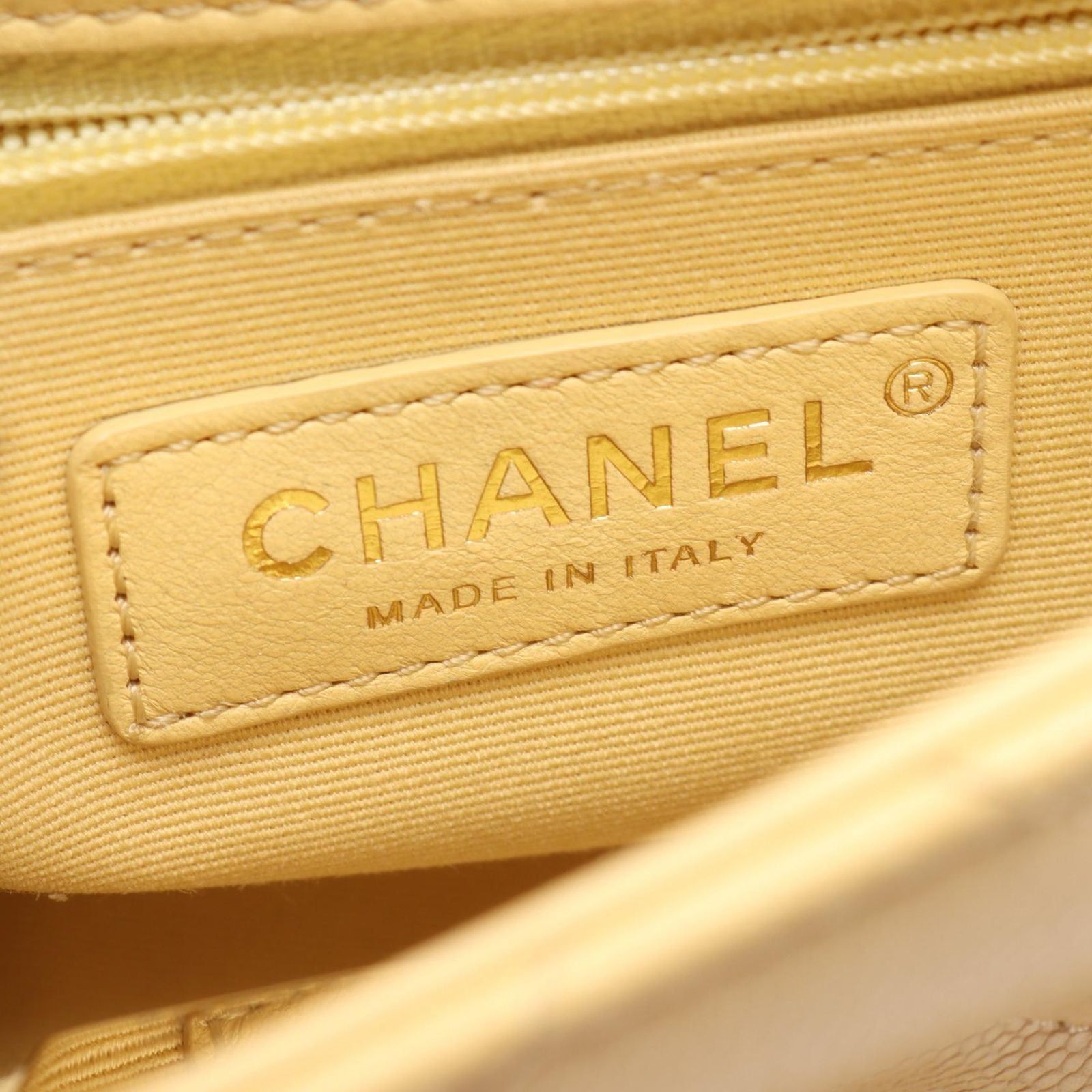 Chanel Shoulder Bag Quilted Mini Pastel Yellow Leather Small Flap Chain — view 4