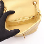 Chanel Shoulder Bag Quilted Mini Pastel Yellow Leather Small Flap Chain — view 3