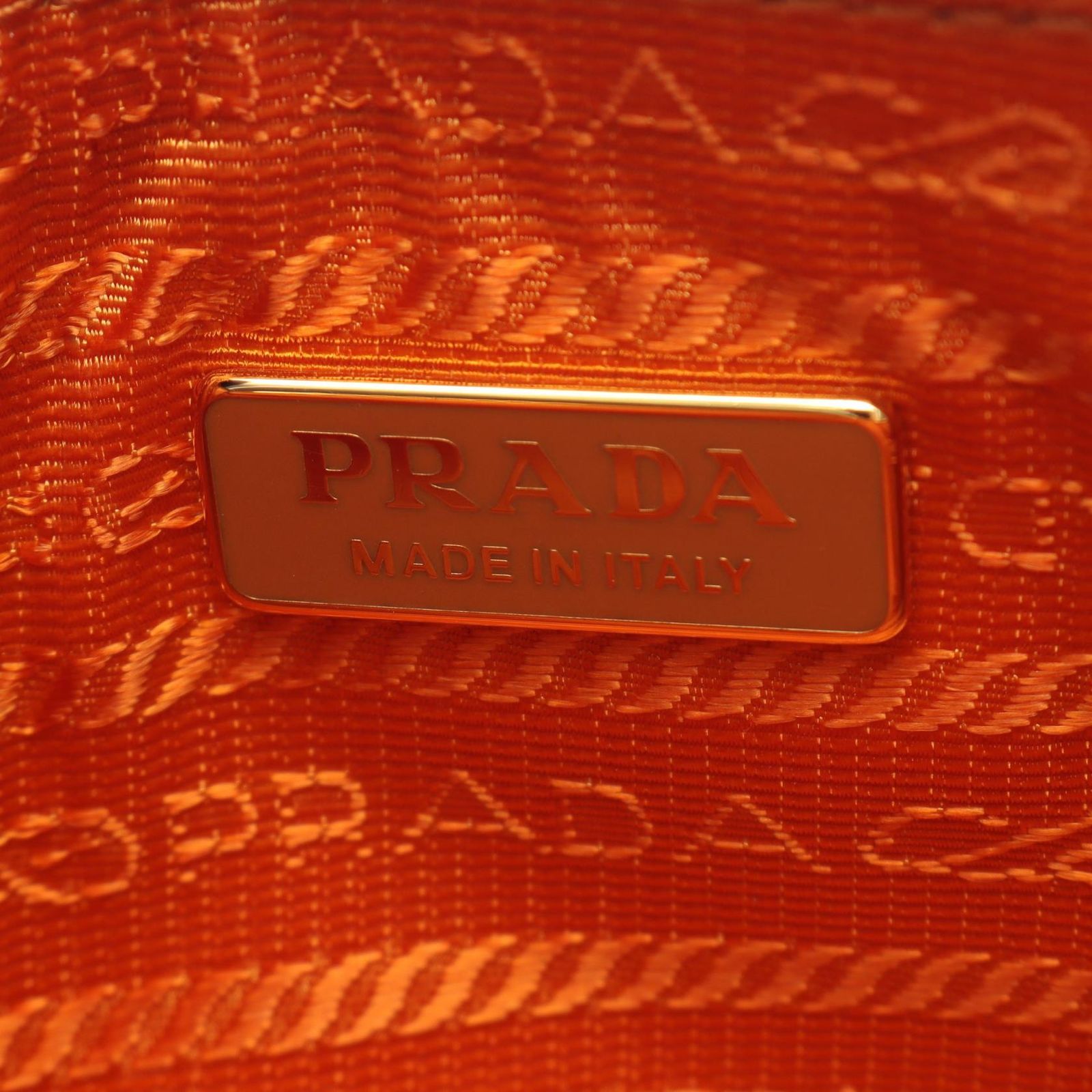 Prada Shoulder Bag Orange Saffiano Leather Triangle Logo — view 4