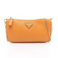 Prada Shoulder Bag Orange Saffiano Leather Triangle Logo