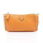 Prada Shoulder Bag Orange Saffiano Leather Triangle Logo