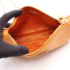 Prada Shoulder Bag Orange Saffiano Leather Triangle Logo — view 3