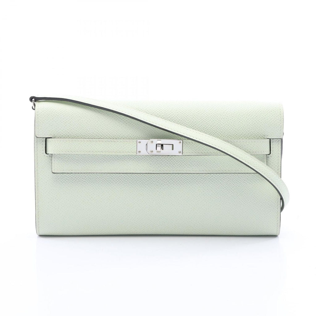 Hermes Shoulder Bag Kelly to Go Vert Fizz Leather Long