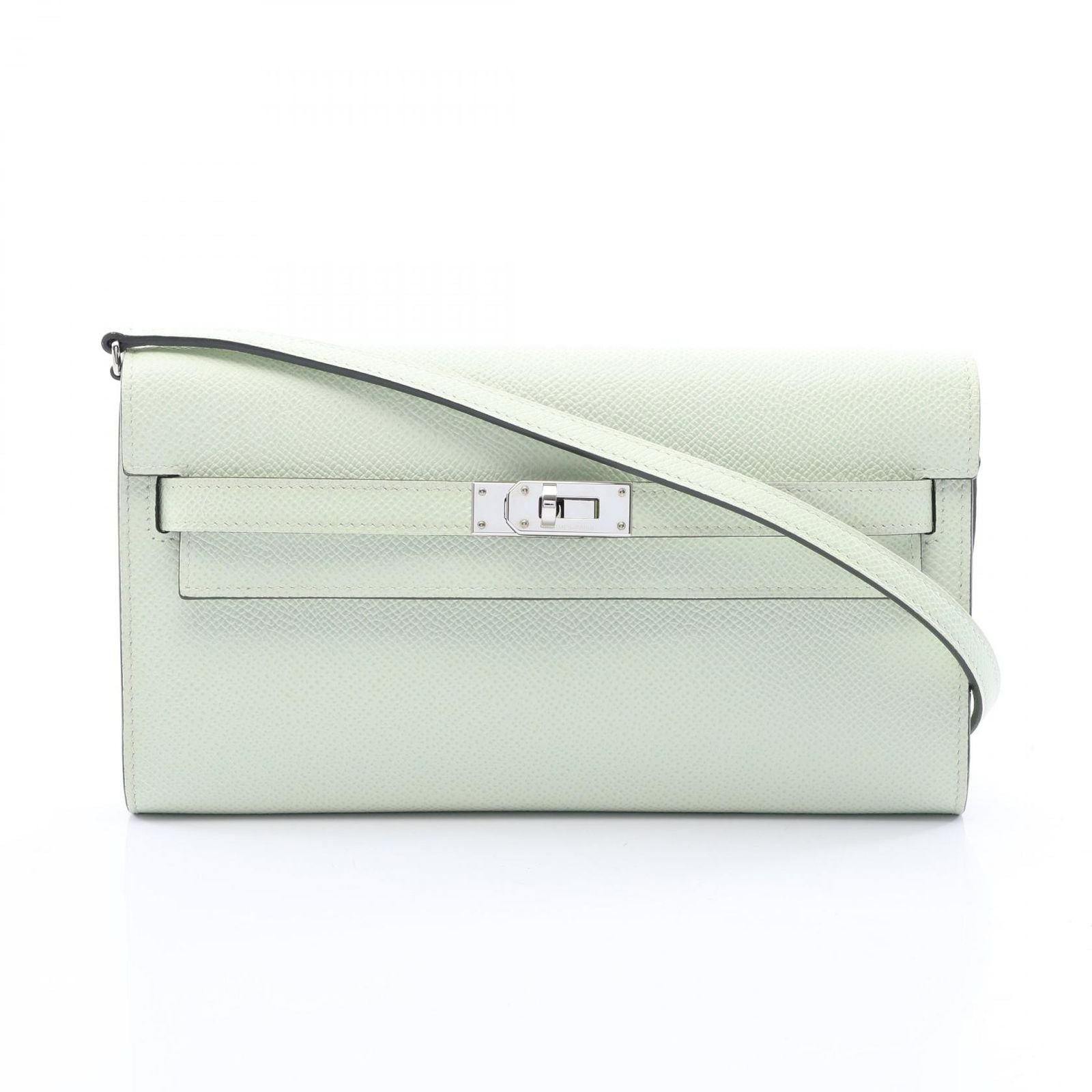 Hermes Shoulder Bag Kelly to Go Vert Fizz Leather Long