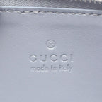 Gucci Coin Purse GG Supreme Zip Card Case Navy Leather Dusty Blue Trim — view 4
